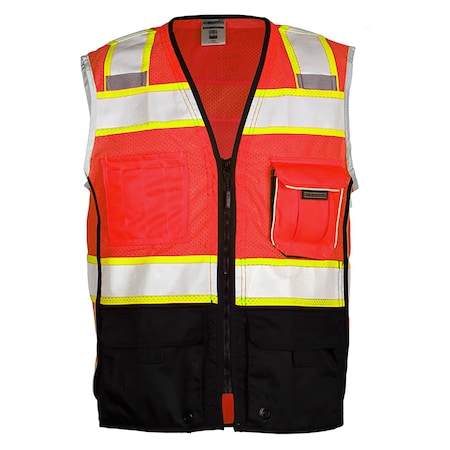 5X, Fluorescent Red Premium Black Series Black Bottom Vest